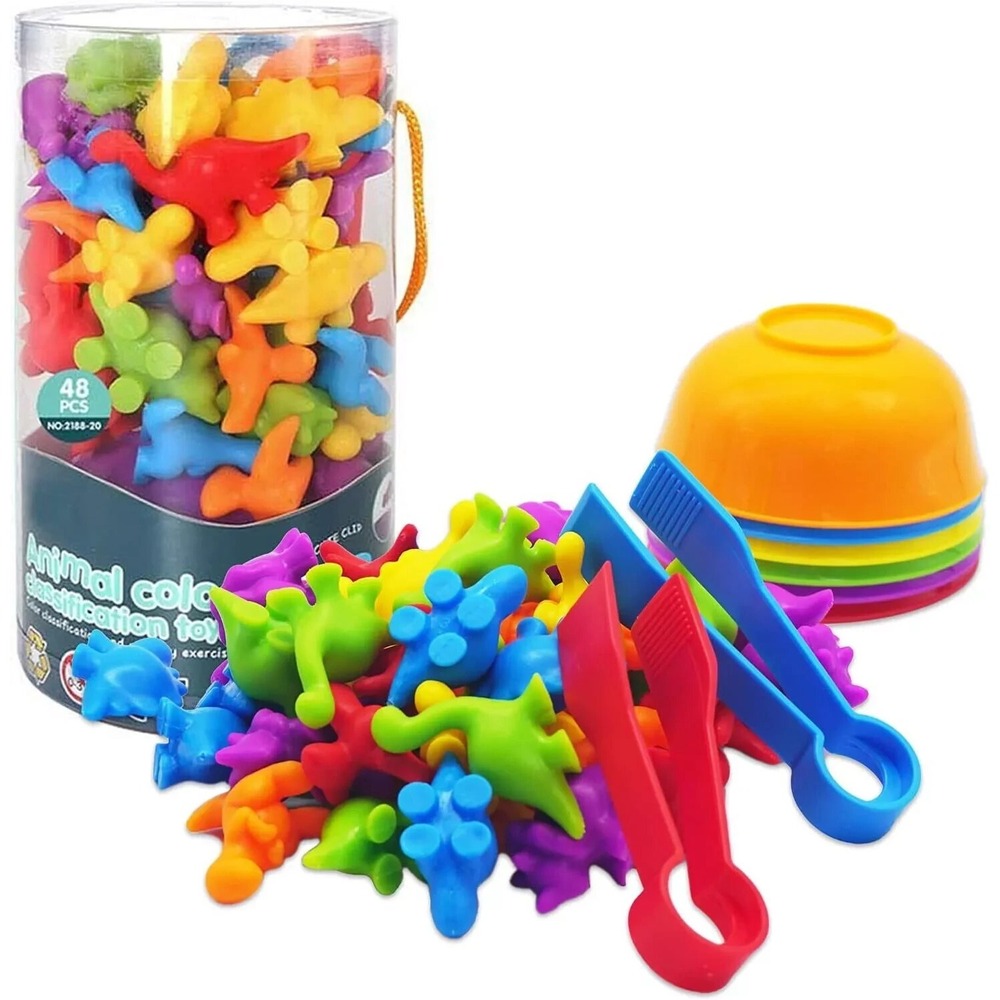 Counting Animal Matching Color Classification Sensory Training Game Sorting Cups